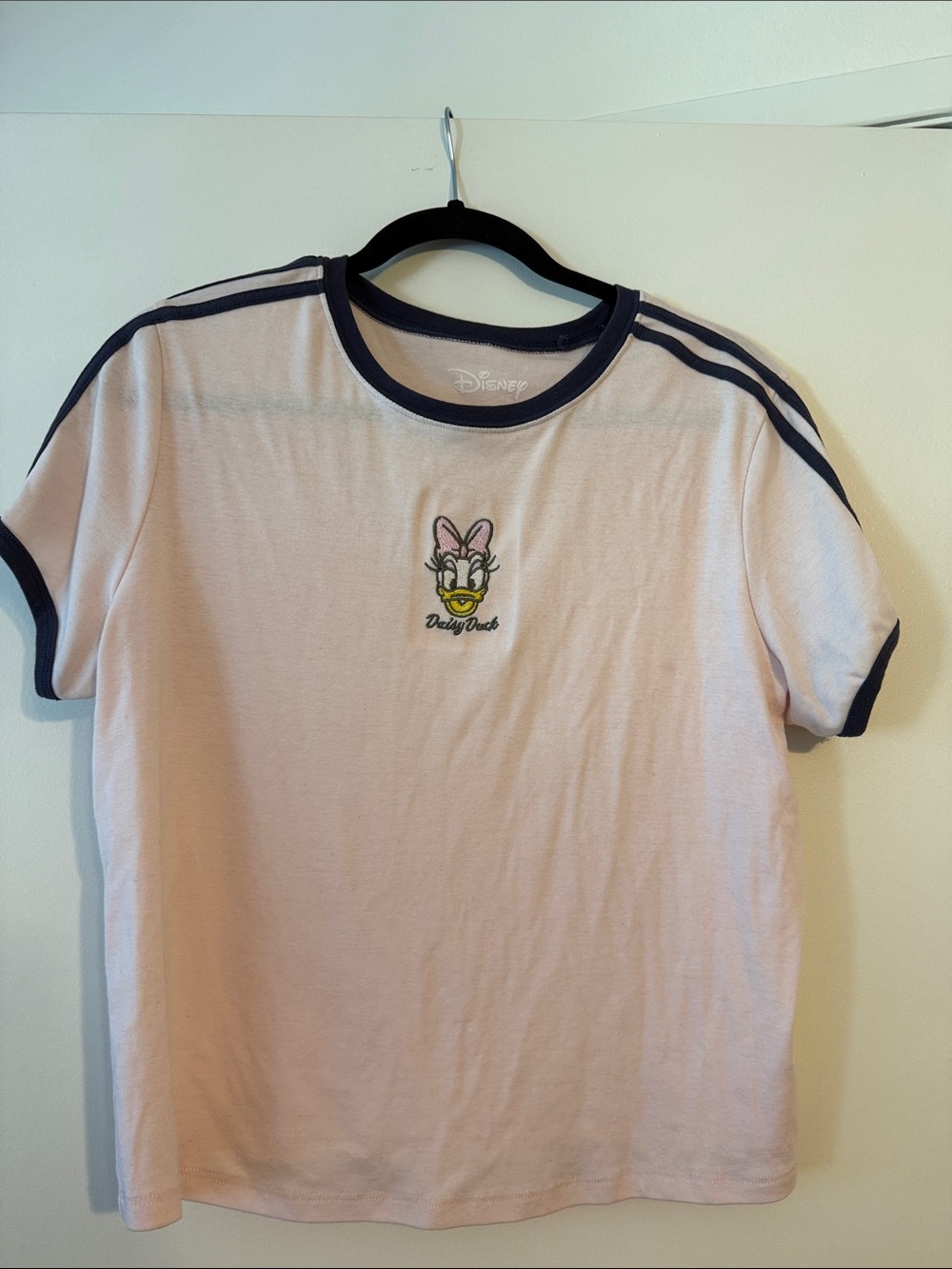 Disney Daisy Duck Light Pink Tee with Navy Trim